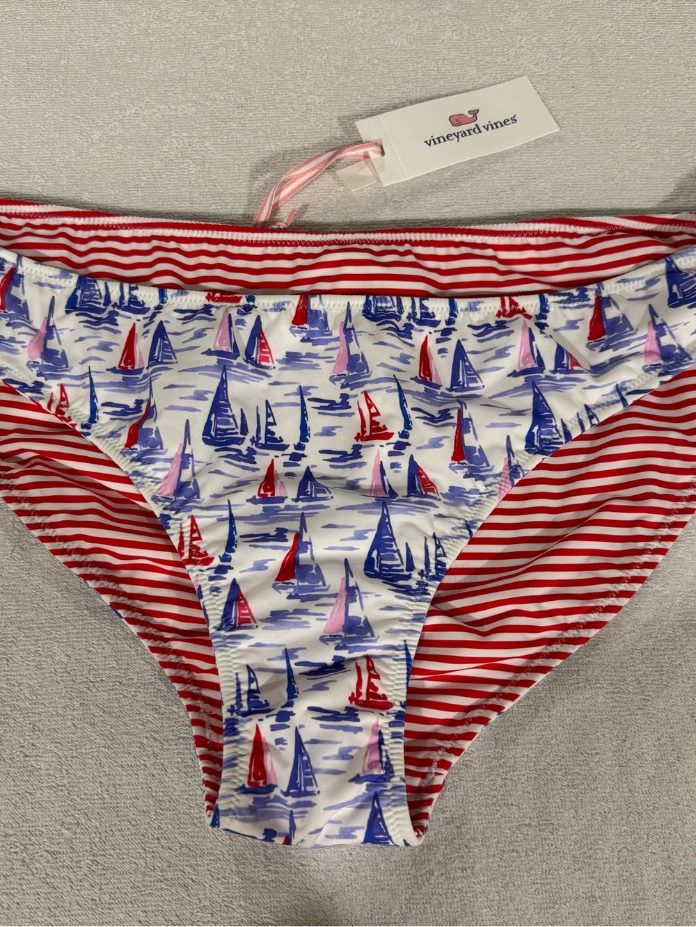 Vineyard Vines Red, Blue & Pink Sailboat Reversible Bikini Bottom